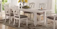 Brushed White Trestle Style Dining Table - Scottsdale