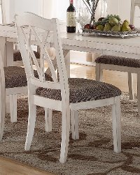 Brushed White Lattice Back Dining Chair - Scottsdale
