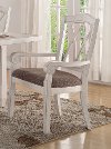 Brushed White Lattice Back Dining Arm Chair - Scottsdale Collection