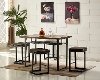 Metal and Wood 5 Piece Counter Height Dining Set - Eli Collection