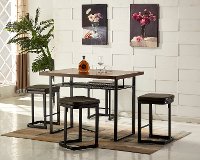 Metal and Wood 5 Piece Counter Height Dining Set - Eli Collection