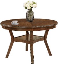 Brown Traditional Round Dining Table - Cally
