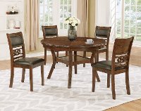Brown Traditional 5 Piece Round Dining Set - Cally