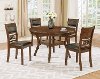 Clearance Brown Traditional 5 Piece Round Dining Set - Cally