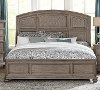 Clearance Traditional Gray Oak King Size Bed - Lavonia