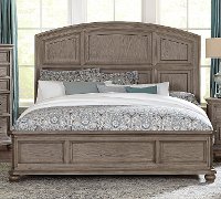 Traditional Gray Oak King Size Bed - Lavonia