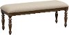 Clearance Cherry Traditional Upholstered Dining Bench - Larson Collection