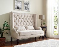 Beige Upholstered Banquette - Kaylee