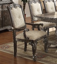 Washed Gray and Beige Upholstered Arm Chair - Kiera Collection-2
