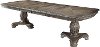 Clearance Washed Gray Ornate Double Pedestal Dining Table - Kiera Collection