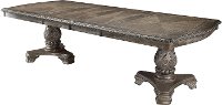 Washed Gray Ornate Double Pedestal Dining Table - Kiera Collection