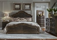 Traditional Chestnut Brown 6 Piece Queen Bedroom Set - Valley Springs