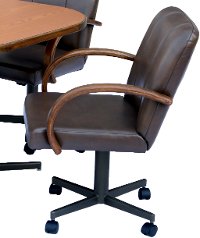 CHESTNUT/CASTERCHAIR Utah Brown and Bronze Caster Dining Chair - Chestnut Collection