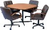5PC:CHESTNUT/DINING Clearance Utah Brown and Bronze 5 Piece Caster Dining Set - Chestnut Collection