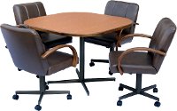 5PC:CHESTNUT/DINING Utah Brown and Bronze 5 Piece Caster Dining Set - Chestnut Collection