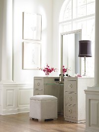 Rachael Ray Home Gray Upholstered Vanity Stool - Cinema-3