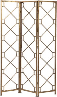 Antique Gold Leaf 3-Panel Screen