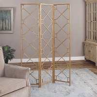 Antique Gold Leaf 3-Panel Screen -2