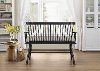 Clearance Black Spindle Back Bench with Armrests