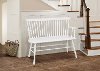 White Spindle Back Bench with Armrests