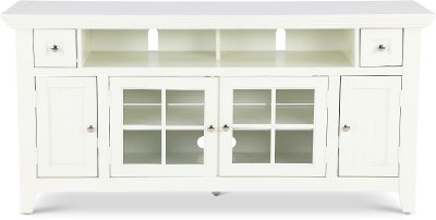 62 Inch Modern Country White TV Stand - Tidewater