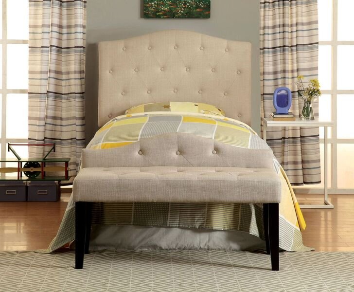 IDF-7989IV-HB-T Ivory Upholstered Twin Headboard - Venice-1