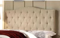 IDF-7989IV-HB-FQ Ivory Upholstered Full/Queen Headboard - Venice