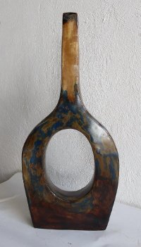 Tall Turquoise Brasilian Floor Pot