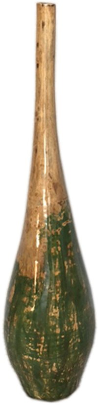 59 Inch Green and Gold Drop Floor Jar