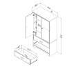 10604 Gray Maple Two-Door Armoire with Drawers - Versa -4