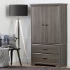 10604 Gray Maple Two-Door Armoire with Drawers - Versa
