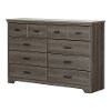 10606 Gray Maple 8-Drawer Double Dresser - Versa -5
