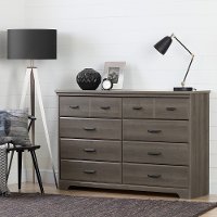 10606 Gray Maple 8-Drawer Double Dresser - Versa