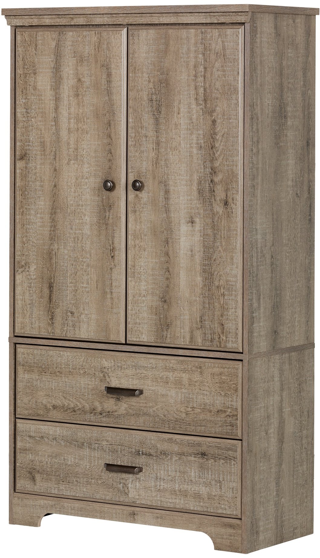 10607 Versa Weathered Oak Two-Door Armoire with Drawers-4