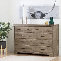 10609 Versa Weathered Oak 8-Drawer Double Dresser