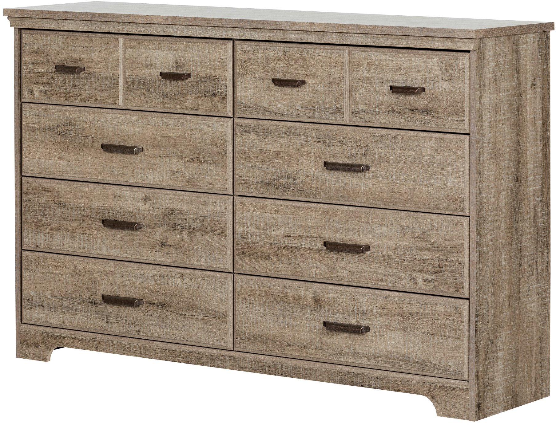 10609 Weathered Oak 8-Drawer Double Dresser - Versa -2