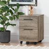 10551 Weathered Oak 2 Drawer Mobile File Cabinet - Munich