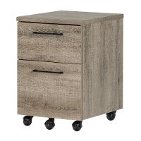 10551 Weathered Oak 2 Drawer Mobile File Cabinet - Munich -2