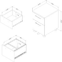 10551 Weathered Oak 2 Drawer Mobile File Cabinet - Munich -4