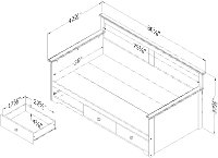 10694 Twin Daybed with Storage (39 Inch ) - Summer Breeze -7