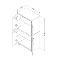10311 White Wash 4-Door Storage Armoire - Hopedale-4