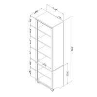 10324 Narrow 6-Shelf Bookcase - Hopedale -4
