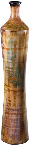 41 Inch Lime Blue and Brown Handmade Jar