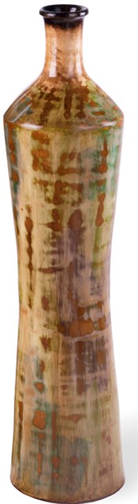32 Inch Lime Blue and Brown Handmade Jar