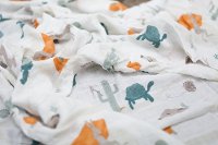 Slow and Steady Bamboo Rayon and Cotton Muslin Swaddle Blanket