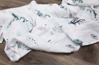 A Swan's Tale Bamboo Rayon and Cotton Muslin Swaddle Blanket-2