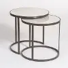 Metal and Marble Round Nesting Tables - Set of 2