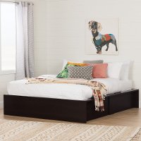 10697 Chocolate Brown Queen Storage Platform Bed - Step One