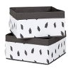 100212 White/Grey Baskets Feathers Print 2-Pack - Storit -2