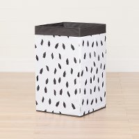 100213 White & Gray Feather Print Laundry Hamper - Storit